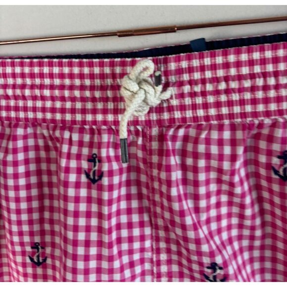 Polo Ralph Lauren Mens Swim Shorts Red Gingham Anchor Print Traveler Size XXL - Picture 4 of 15